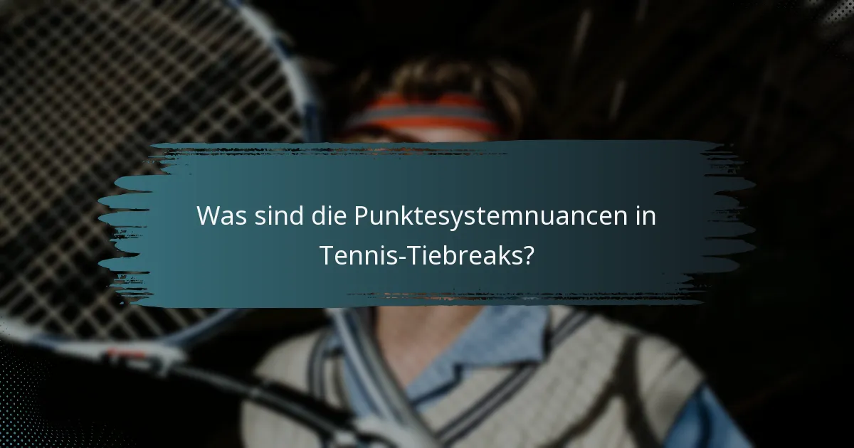 Was sind die Punktesystemnuancen in Tennis-Tiebreaks?