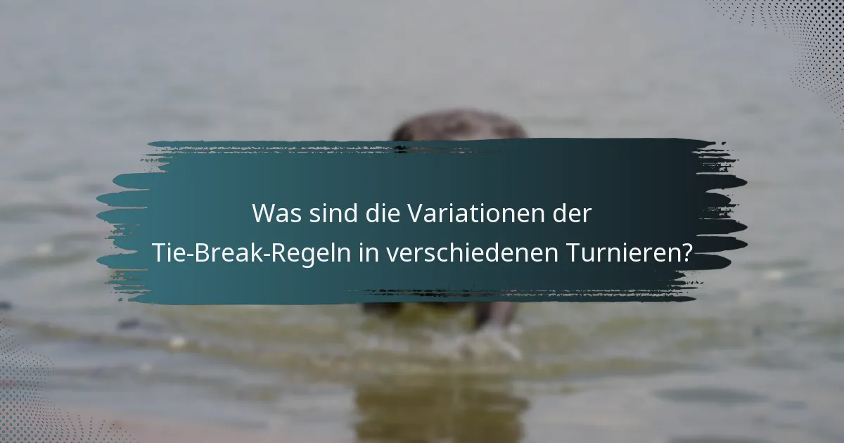 Was sind die Variationen der Tie-Break-Regeln in verschiedenen Turnieren?