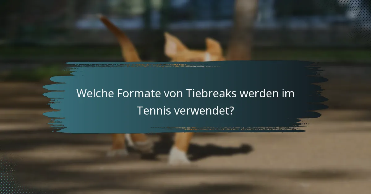 Welche Formate von Tiebreaks werden im Tennis verwendet?
