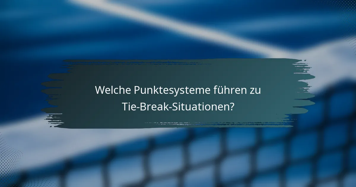 Welche Punktesysteme führen zu Tie-Break-Situationen?