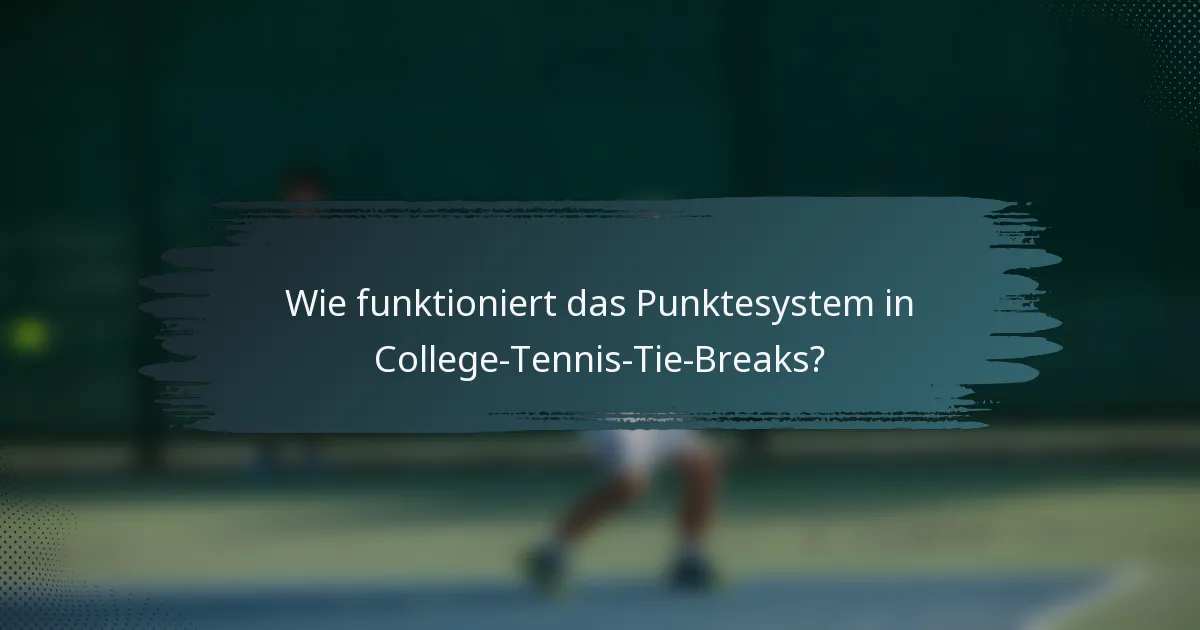 Wie funktioniert das Punktesystem in College-Tennis-Tie-Breaks?