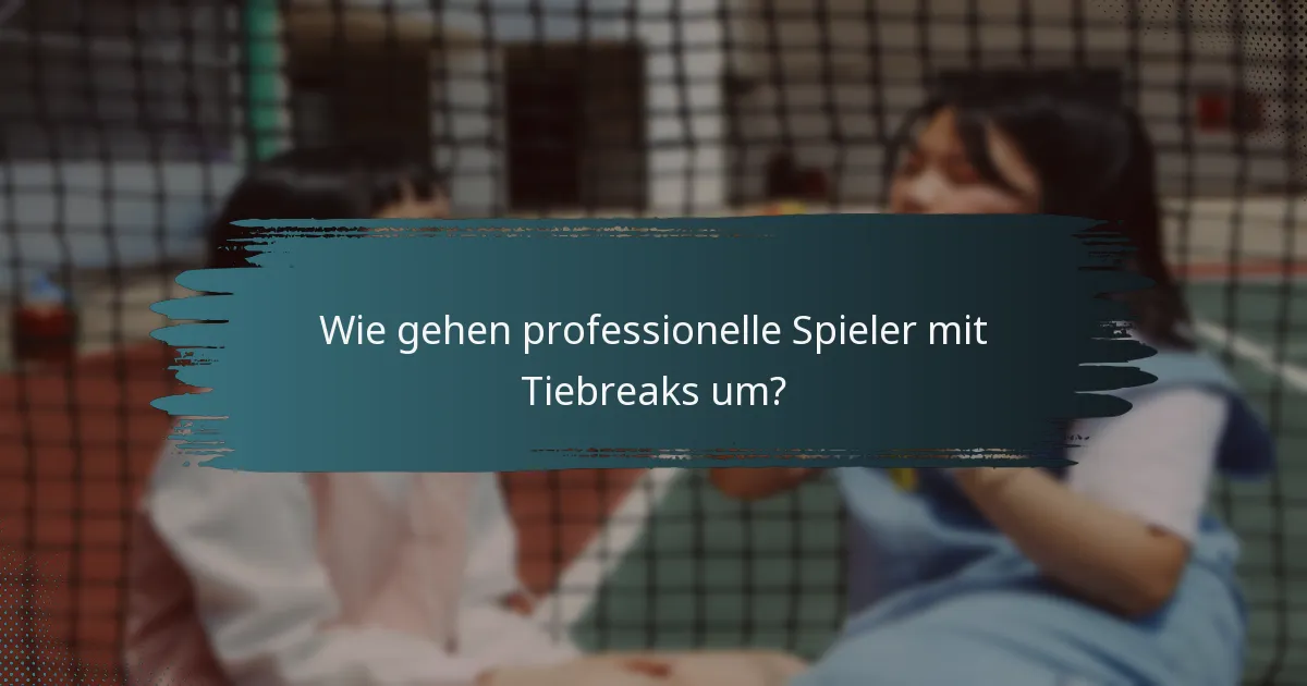 Wie gehen professionelle Spieler mit Tiebreaks um?