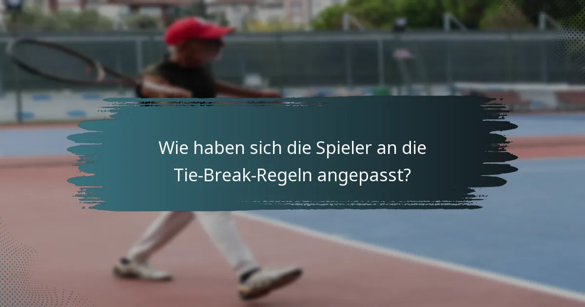 Wie haben sich die Spieler an die Tie-Break-Regeln angepasst?