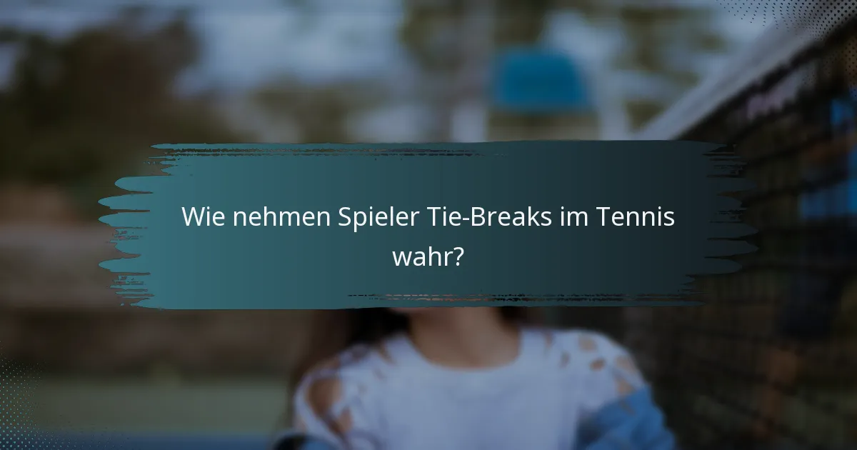 Wie nehmen Spieler Tie-Breaks im Tennis wahr?