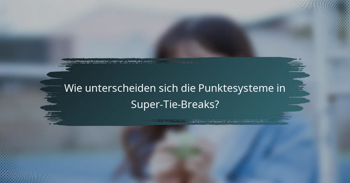 Wie unterscheiden sich die Punktesysteme in Super-Tie-Breaks?