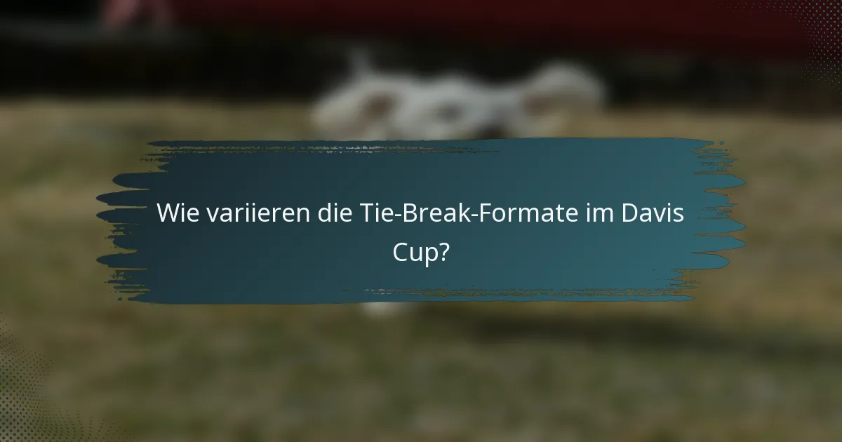 Wie variieren die Tie-Break-Formate im Davis Cup?