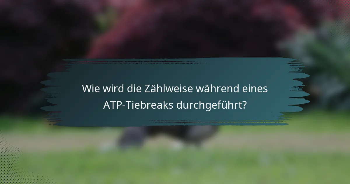 Wie wird die Zählweise während eines ATP-Tiebreaks durchgeführt?